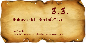 Bukovszki Borbála névjegykártya