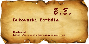 Bukovszki Borbála névjegykártya
