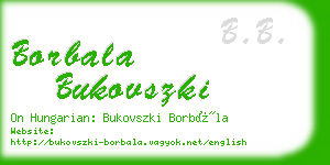 borbala bukovszki business card